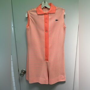 Vintage Chemise Lacoste belted button up romper